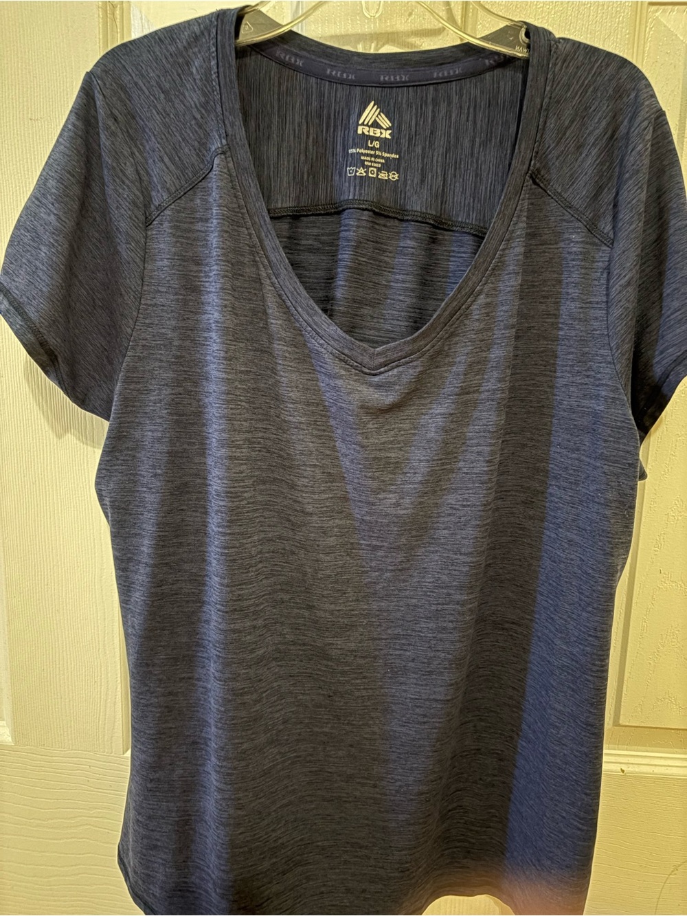RBX Women's V-Neck Short Sleeve Top — Heather Navy